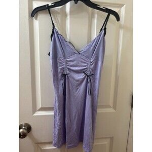 2004 victoria's secret lavender slip night dress with lace and bows L